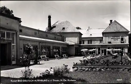 Ak Bad Deutsch Altenburg in Niederösterreich, Kurhaus, Schwefelbad, Restaurant