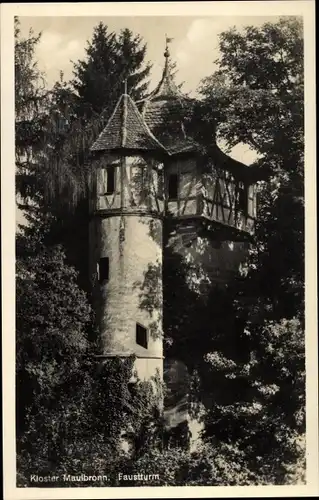 Ak Maulbronn im Schwarzwald, Faustturm