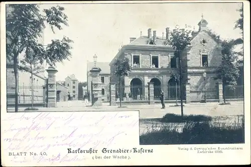 Ak Karlsruhe in Baden Württemberg, Grenadier Kaserne, Wache
