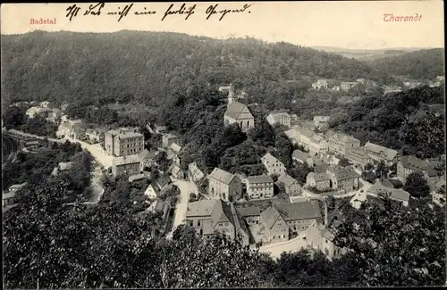 Ak Tharandt im Erzgebirge, Badetal, Panorama vom Ort