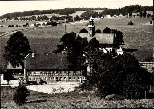 Ak Dörnthal Olbernhau im Erzgebirge Sachsen, Kirche, Fachwerkhaus