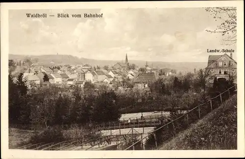 Ak Waldbröl im Oberbergischen Kreis, Blick vom Bahnhof, Landwirtschaftsschule