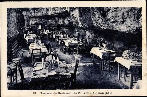 Ak Padirac Lot, Terrasse du Restaurant du Puits