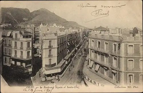 Ak Oran Algerien, Le Boulevard Séguin et Santa Cruz