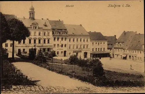 Ak Stolpen in Sachsen, Marktplatz