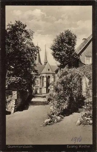 Ak Gummersbach im Oberbergischen Kreis, Evangelische Kirche