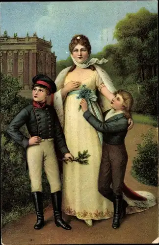 Künstler Ak Lotzmann, Paul, Königin Luise von Mecklenburg Strelitz, Luise von Preußen, Sanssouci