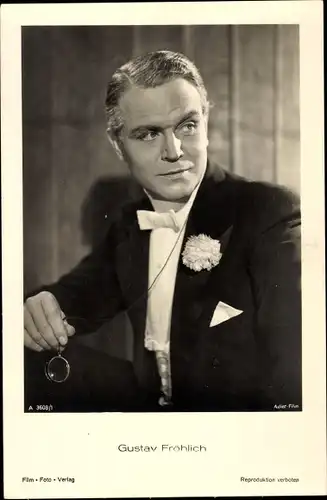Ak Schauspieler Gustav Fröhlich, Portrait, Monokel