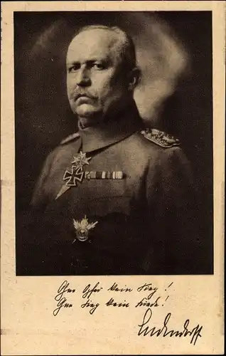 Ak General Erich Friedrich Wilhelm Ludendorff, Portrait, Uniform, Orden, RPH