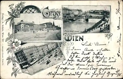 Ak Wien 1. Innere Stadt Österreich, Parlament, Kärntnerring, Franz Josef Quai