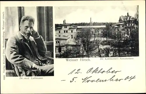 Ak Dresden Nordost Weißer Hirsch, Sanatorium Dr. Lahmann, Außenansicht, Portrait