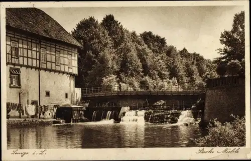 Ak Lemgo in Nordrhein Westfalen, Starke Mühle, Mühlenwehr