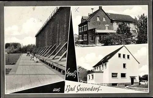 Ak Bad Sassendorf Nordrhein Westfalen, Gradierwerk, Pension Dellbrügger, Pension Ottensmann