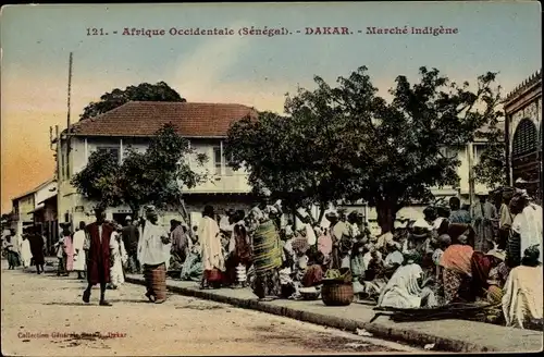Ak Dakar Senegal, Afrique Occidentale, Marché indigène