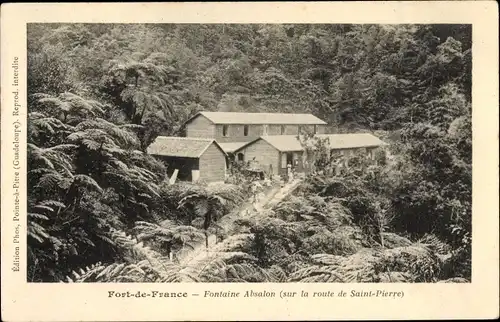 Ak Fort de France Martinique, Fontaine Absalon, sur la route de Saint Pierre