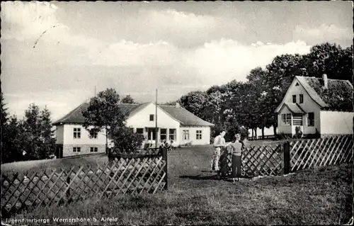 Ak Wernershöhe Adenstedt b. Alfeld, Jugendherberge, Zaun