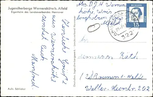 Ak Wernershöhe Adenstedt b. Alfeld, Jugendherberge, Zaun