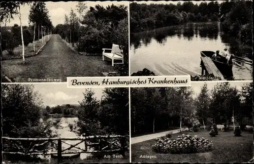 Ak Bad Bevensen in Niedersachsen, Anlagen, Teich, Promenadenweg