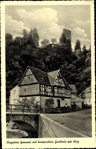 Ak Grenzau Höhr Grenzhausen im Westerwaldkreis, Burgruine mit Gasthaus zur Burg