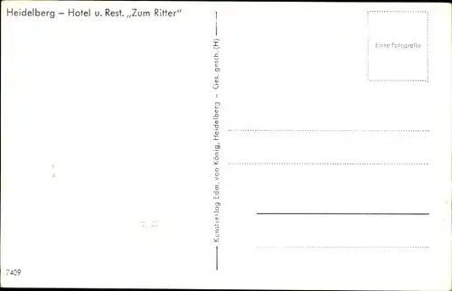 Ak Heidelberg am Neckar, Hotel und Restaurant Zum Ritter