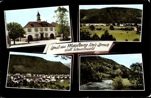 Ak Maulburg im Südschwarzwald, Rathaus, Gesamtansicht, Flusspartie