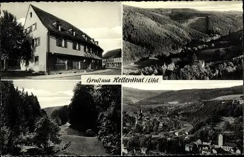 Ak Hellenthal in der Eifel in Nordrhein Westfalen, Café Joisten, Totale, Waldpartie