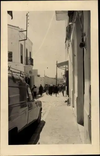 Foto Ak Aïd el-Kebir Marokko, Straßenpartie, Transporter