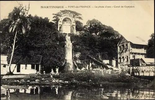 Ak Fort de France Martinique, La chute d'eau, Canal de Gueydon