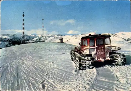 Ak Andorra, Sommet du Col d'Envalira, antennes, émmetteur de Sud radio, paysage montagneux, neige