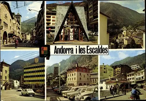 Ak Andorra la Vella Andorra, Escaldes-Engordany Andorra, rues, agent de la circulation
