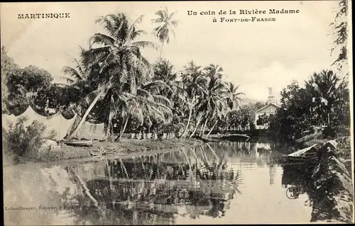 Ak Fort de France Martinique, Un coin de la Rivière Madame