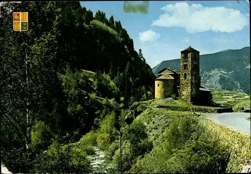 Ak Canillo Andorra, Église roman de Saint Jean de Casselles
