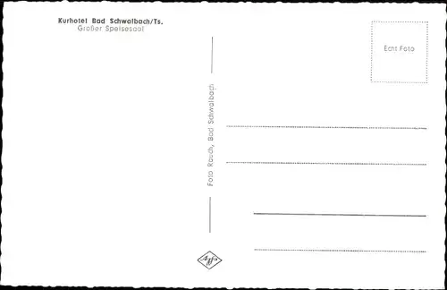 Ak Bad Schwalbach im Taunus Hessen, Kurhotel, Großer Speisesaal