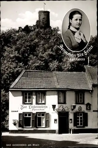 Ak Bad Godesberg Bonn Rhein, Aennchenplatz, Zur Lindenwirtin, Aennchen die Feine