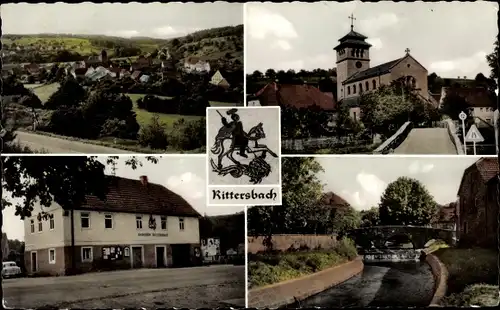 Ak Rittersbach Elztal Neckar Odenwald Kreis, Ortsansicht, Gemeindehaus, Kirche