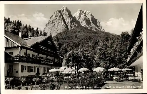 Ak Hammersbach Grainau im Kreis Garmisch Partenkirchen, Hotel Höllentalklamm