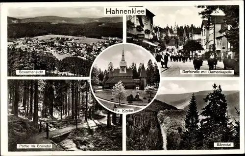 Ak Hahnenklee Bockswiese Goslar Niedersachsen, Kirche, Bärental, Dorfstraße