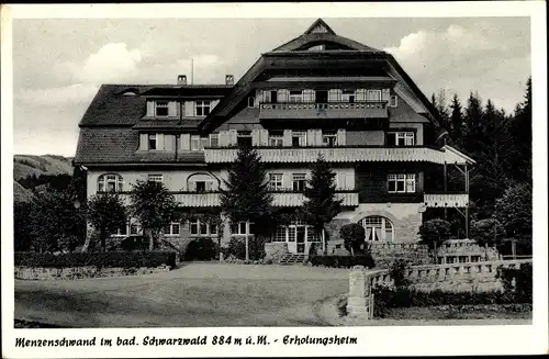 Ak Menzenschwand St. Blasien im Südschwarzwald Baden Württemberg, Erholungsheim