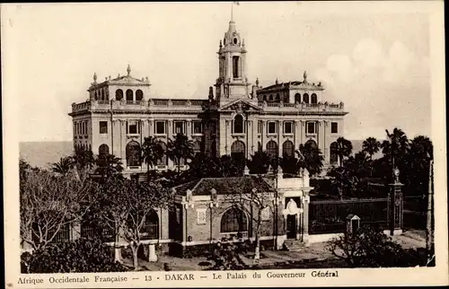 Ak Dakar Senegal, Afrique occidentale francaise, Le Palais du Gouverneur Général