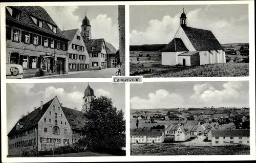Ak Langenzenn in Mittelfranken, Gemischtwaren M. Mörtel, Kirche