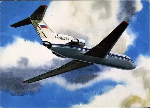 Ak Russisches Passagierflugzeug, Aeroflot, YAK 42