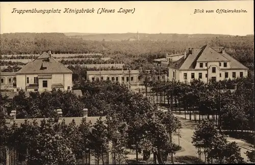 Ak Königsbrück in der Oberlausitz, Truppenübungsplatz, Lager, Blick vom Offizierskasino