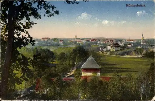 Ak Königsbrück in der Oberlausitz, Panoramablick auf die Stadt