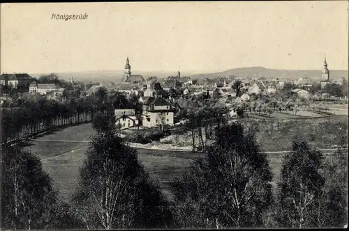 Ak Königsbrück in der Oberlausitz, Panoramablick auf die Stadt
