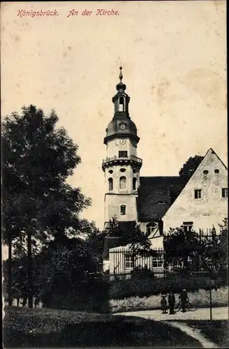 Ak Königsbrück in der Oberlausitz, An der Kirche