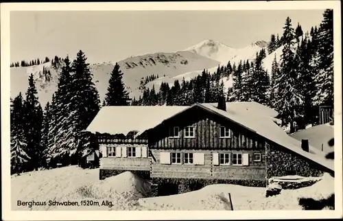 Ak Bolsterlang Oberallgäu, Berghaus Schwaben, Winter