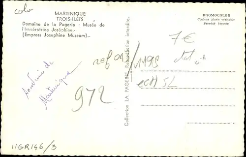 Ak Trois Ilets Martinique, Domaine de la Pagerie, Musée de l'Imperatrice Joséphine