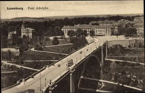 Ak Luxemburg, Pont Adolphe, Adolphsbrücke, Häuser