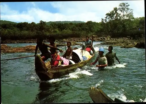 Ak Guyane Francaise Französisch Guayana, Canotiers Bosch sur le fleuve Maroni