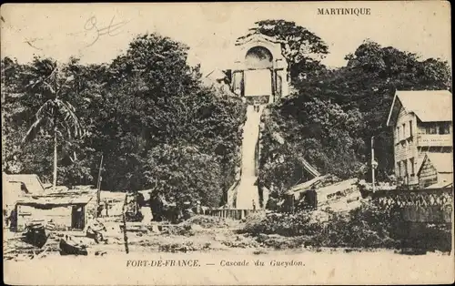 Ak Fort de France Martinique, Cascade du Gueydon Wasserfall